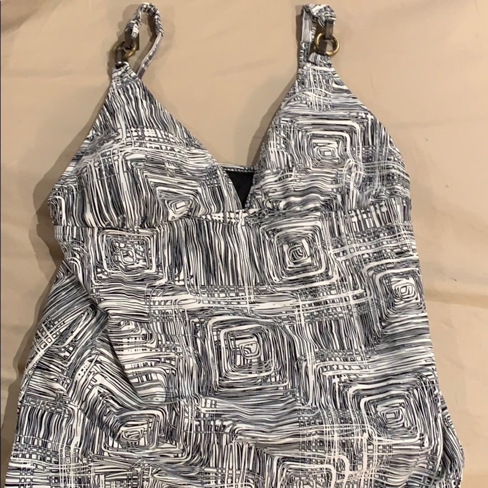Black and white swimsuit top